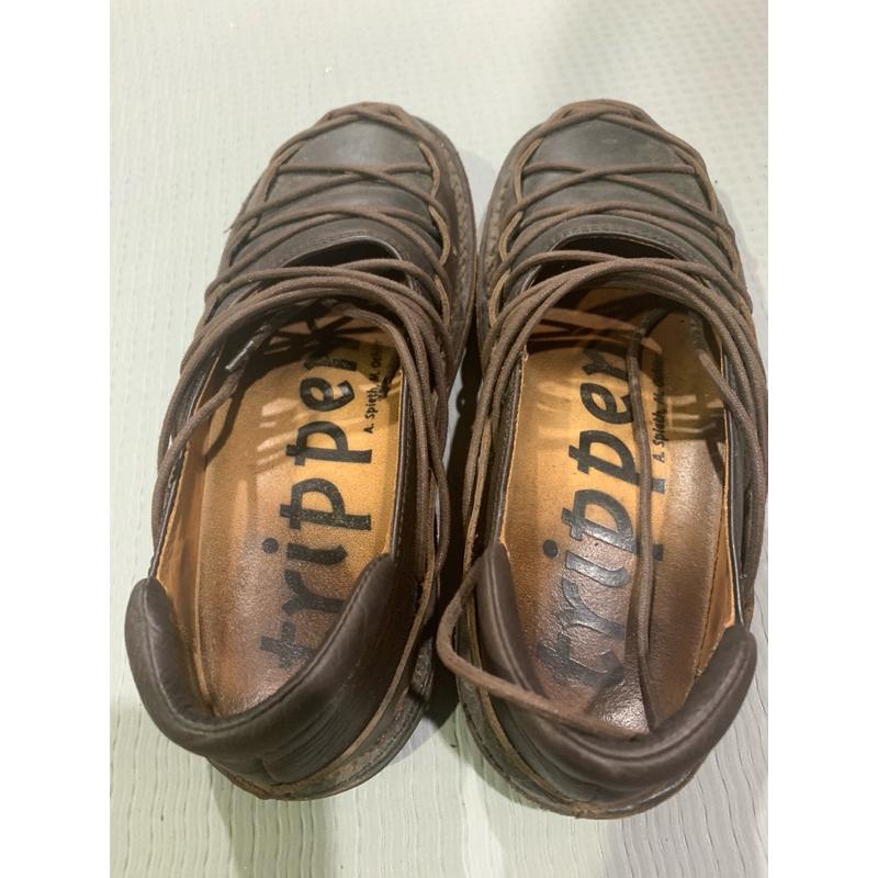 正品 trippen SHOEX 咖啡色綁帶鞋 皮鞋 蟑螂鞋 鞋側標37 24cm-細節圖6