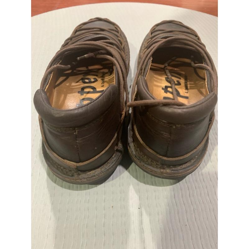正品 trippen SHOEX 咖啡色綁帶鞋 皮鞋 蟑螂鞋 鞋側標37 24cm-細節圖2