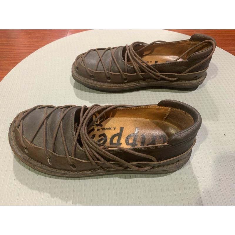 正品 trippen SHOEX 咖啡色綁帶鞋 皮鞋 蟑螂鞋 鞋側標37 24cm-細節圖4