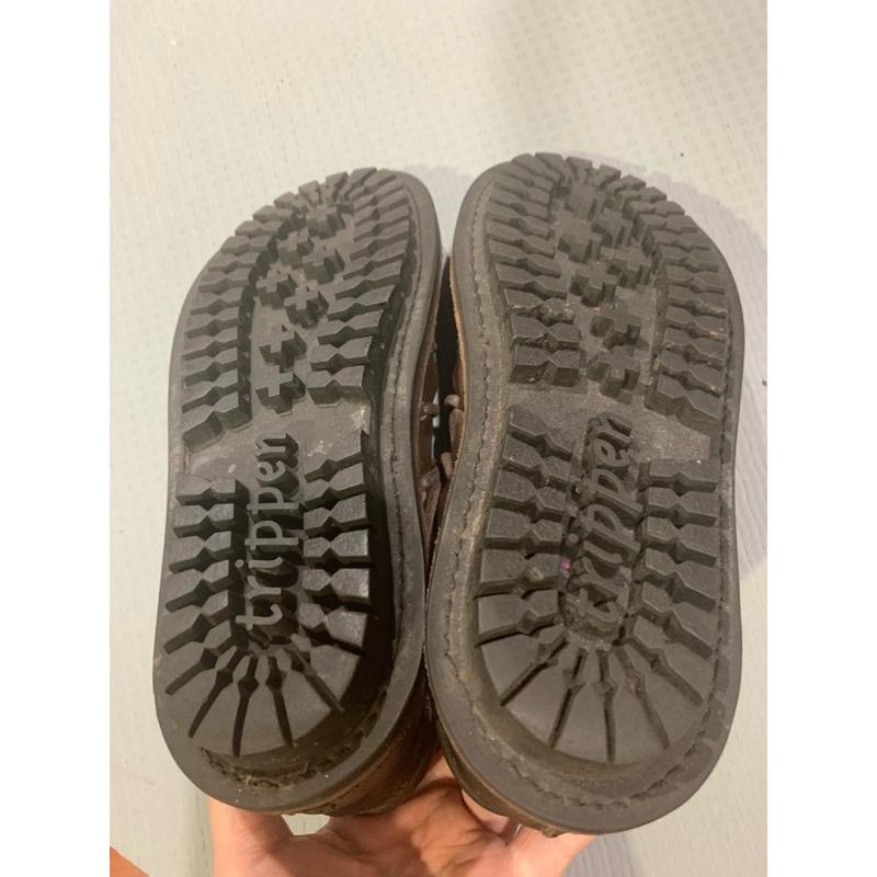 正品 trippen SHOEX 咖啡色綁帶鞋 皮鞋 蟑螂鞋 鞋側標37 24cm-細節圖7