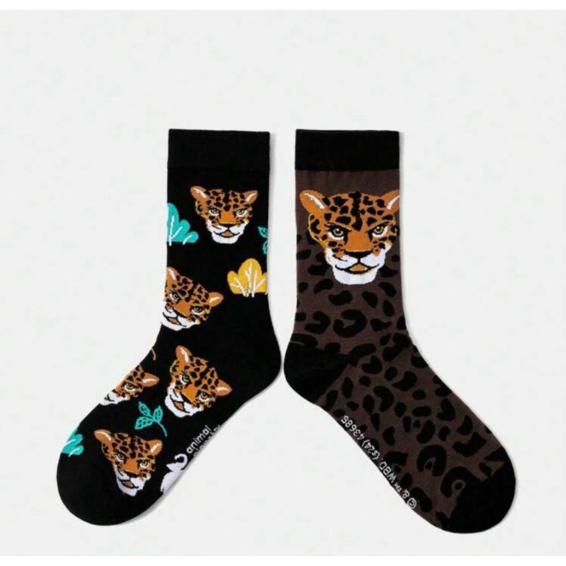 Animal Planet 雙色中筒女款襪 粉紅 豹 動物-細節圖4