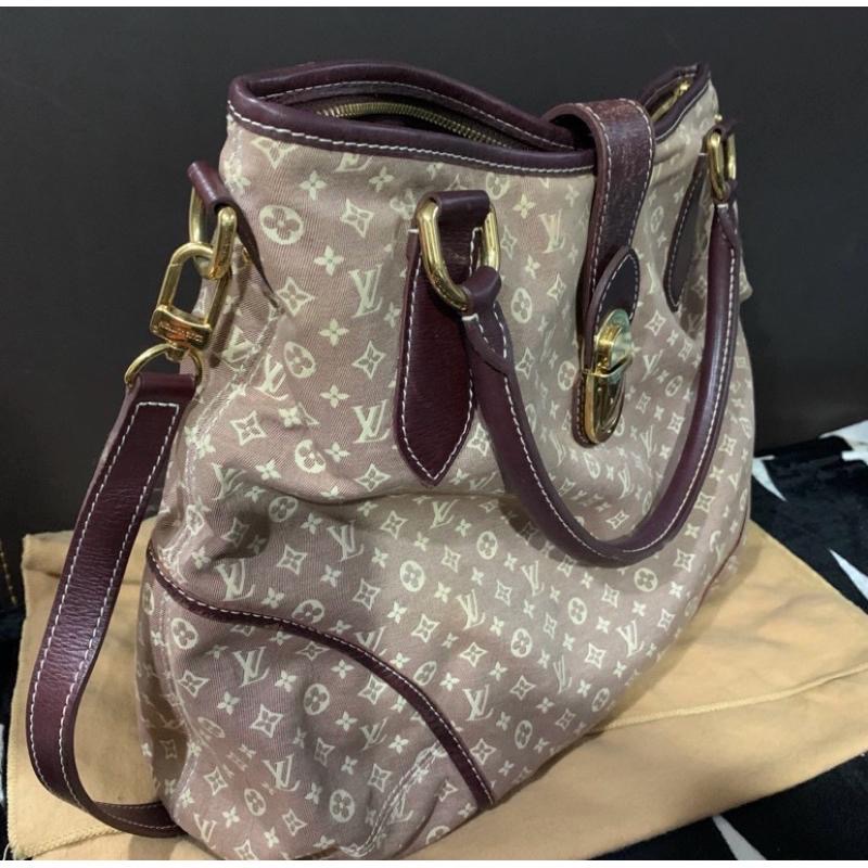 降價～正品 Louis Vuitton LV M56698 經典花紋棉麻兩用肩背包 棕褐-細節圖3