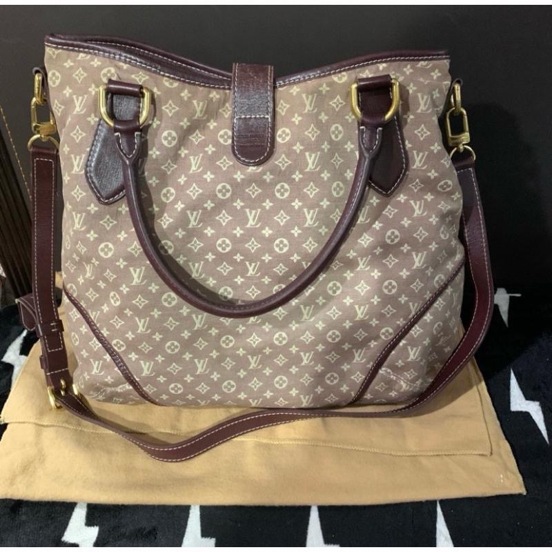 降價～正品 Louis Vuitton LV M56698 經典花紋棉麻兩用肩背包 棕褐-細節圖4