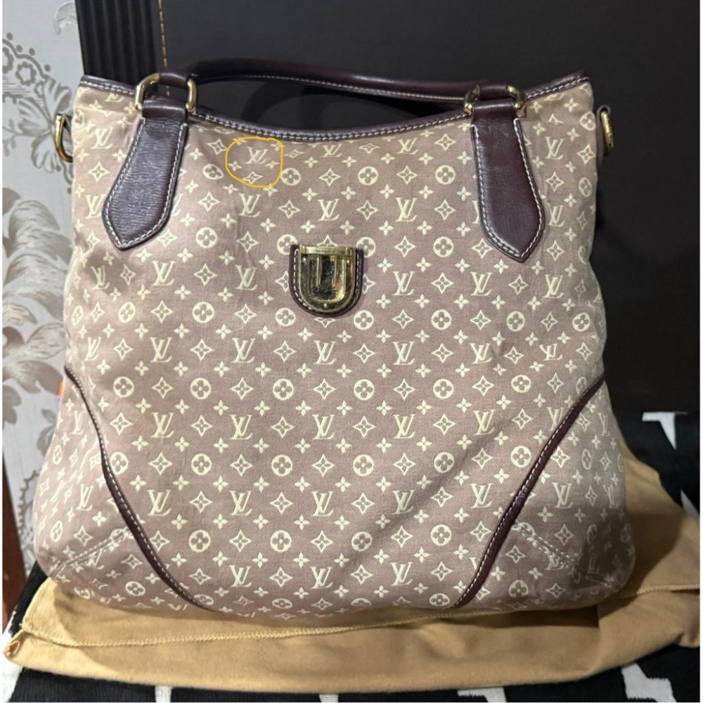 降價～正品 Louis Vuitton LV M56698 經典花紋棉麻兩用肩背包 棕褐-細節圖6