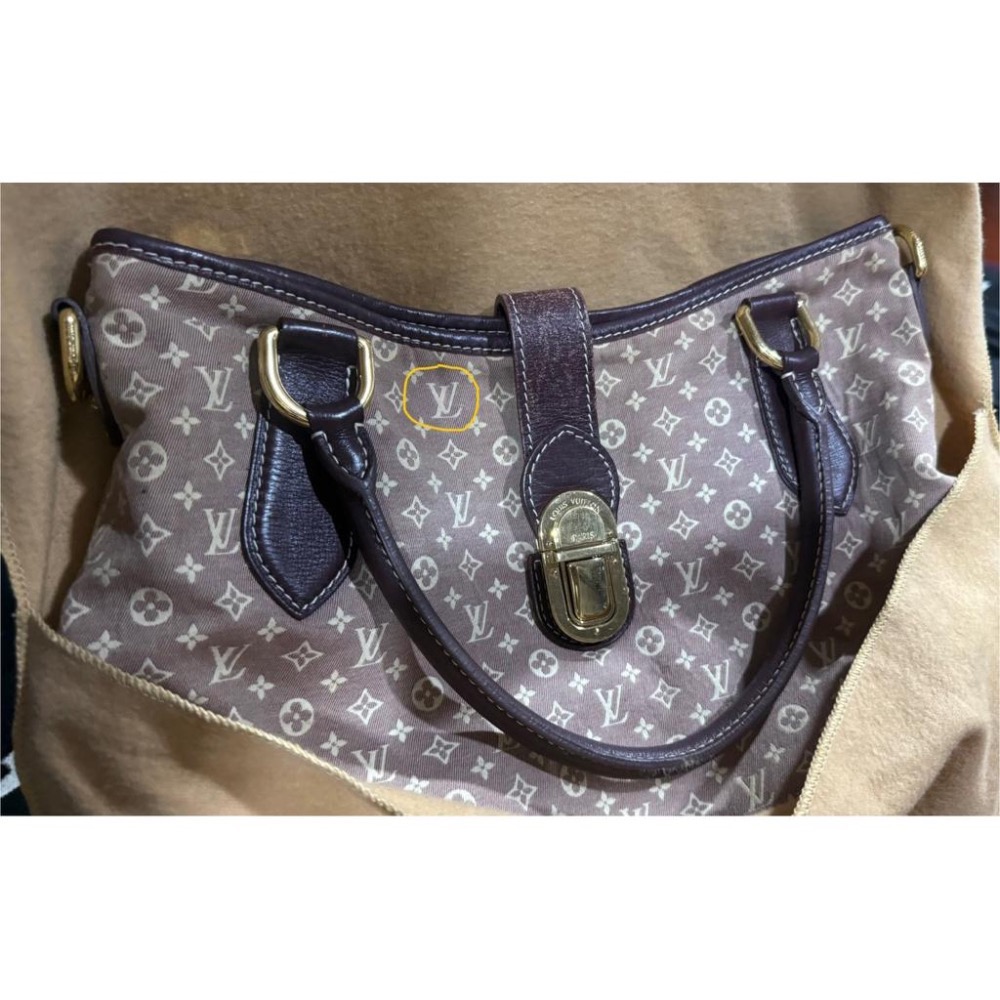 降價～正品 Louis Vuitton LV M56698 經典花紋棉麻兩用肩背包 棕褐-細節圖9