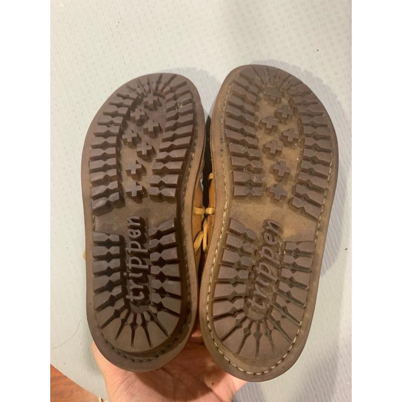 正品 SHOEX trippen 黃色綁帶鞋 皮鞋 蟑螂鞋 24cm 鞋側標36-細節圖6