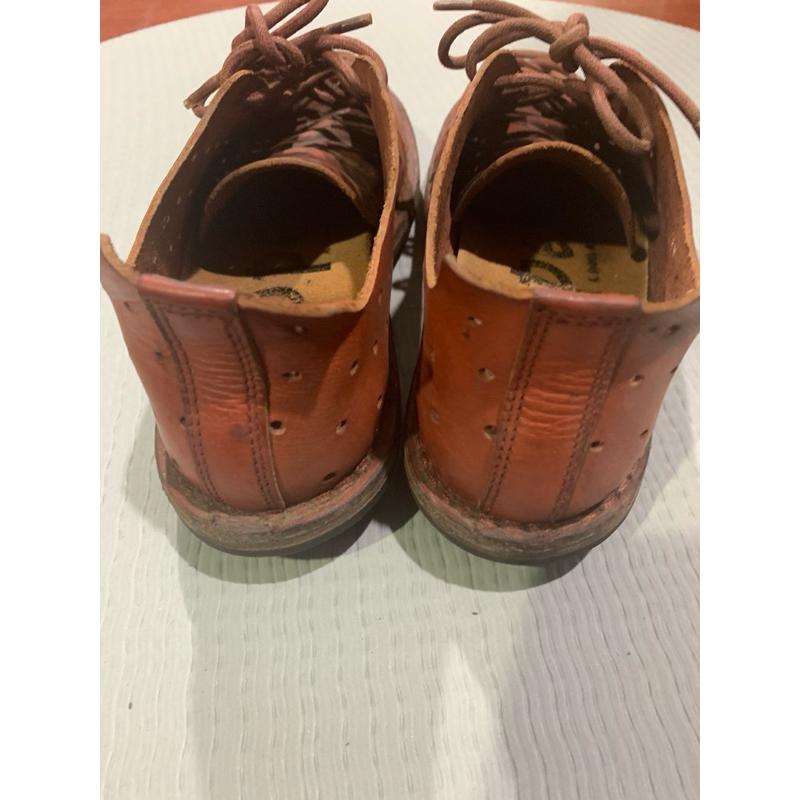 正品 SHOEX trippen golf 洞洞鞋 皮鞋 酒紅色 紅色 鞋側標36 24cm-細節圖5