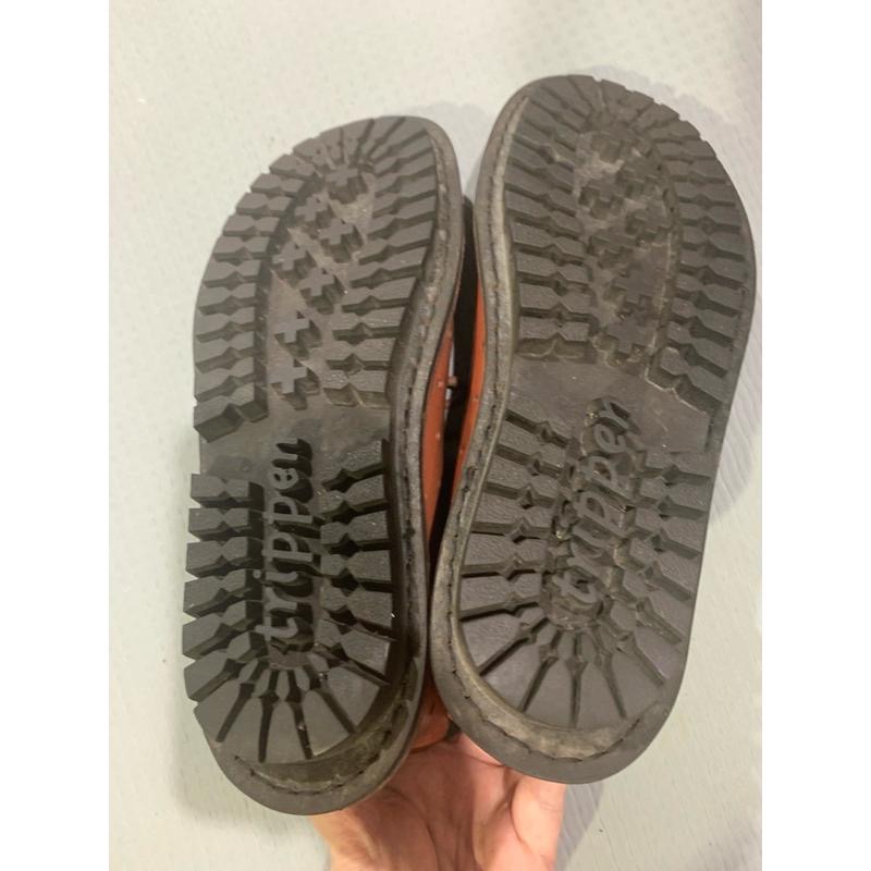 正品 SHOEX trippen golf 洞洞鞋 皮鞋 酒紅色 紅色 鞋側標36 24cm-細節圖6