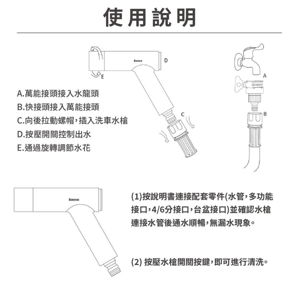 『來人客』 倍思 GF3汽車水槍 高壓洗車水槍 高壓洗車 洗車工具 伸縮水管 增壓水管 洗車神器-細節圖6