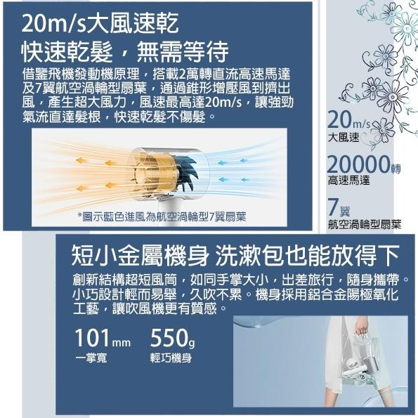 『來人客』 小米 Xiaomi 水離子 吹風機 H500 小米吹風機 米家吹風機 水離子護髮 H300-細節圖3