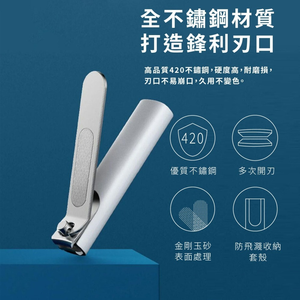 『來人客』 小米 防飛濺指甲刀 指甲剪 修甲刀 磨甲刀 美甲 指甲 不鏽鋼-細節圖2