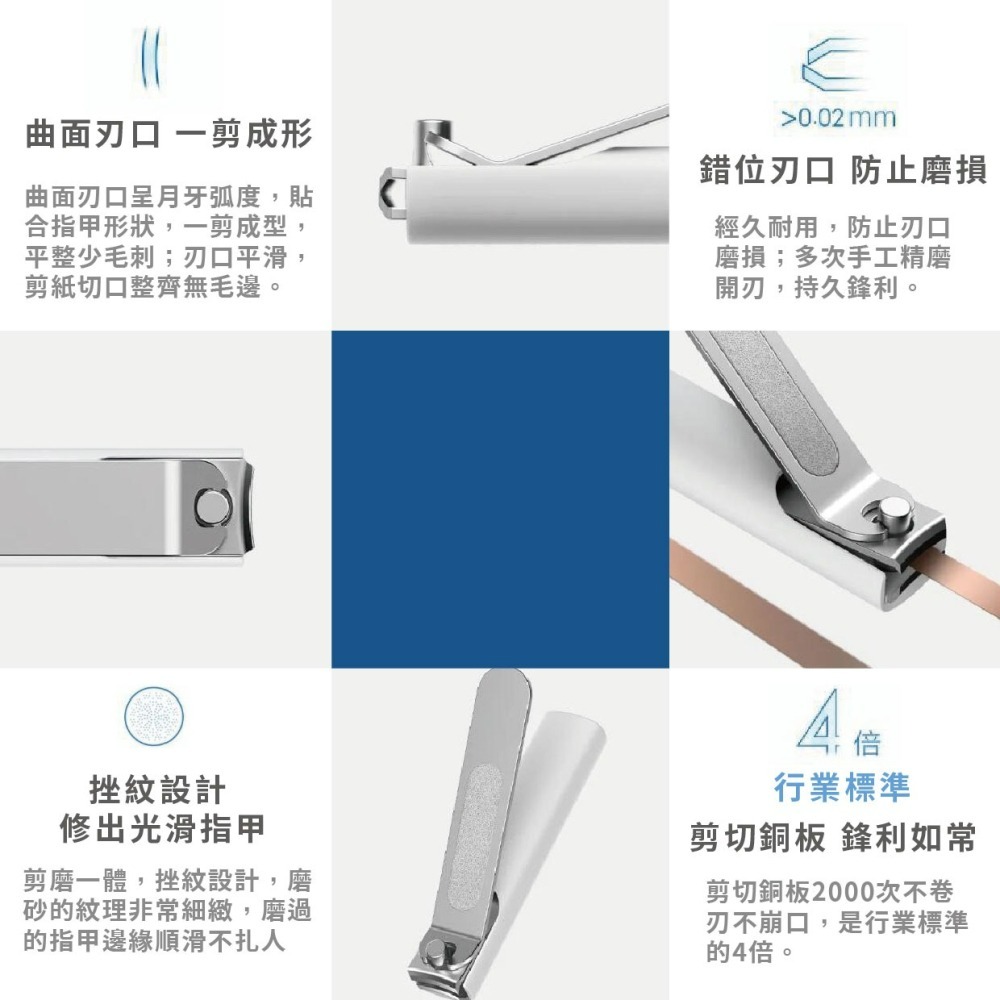 『來人客』 小米 防飛濺指甲刀 指甲剪 修甲刀 磨甲刀 美甲 指甲 不鏽鋼-細節圖5