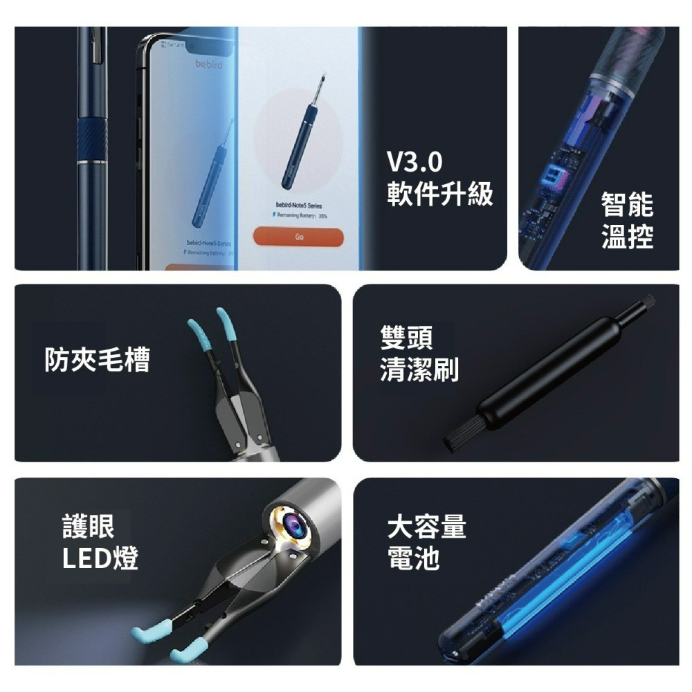 『來人客』 小米有品 bebird 蜂鳥 智能 可視採耳棒 NOTE5 PRO 採鑷兩用 機械臂 挖耳 掏耳棒 保固-細節圖7
