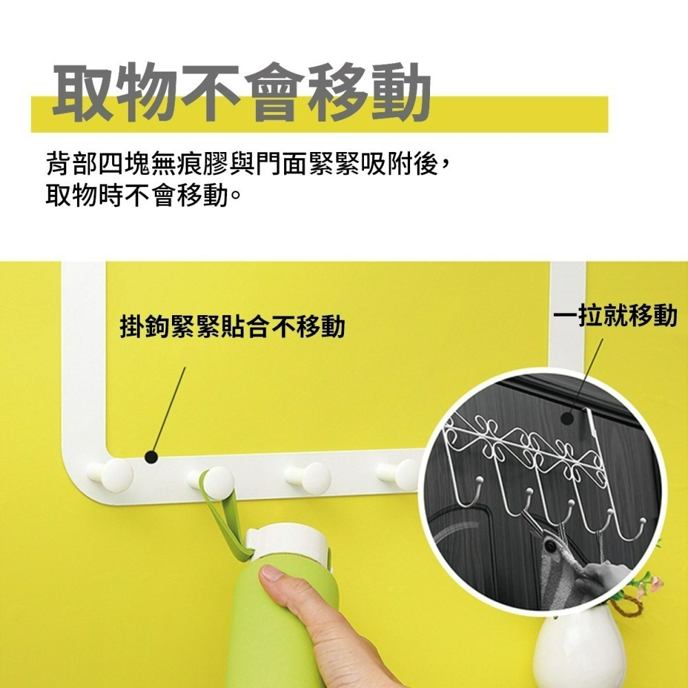 『來人客』ecoco 免釘無痕門後掛勾 掛衣鉤 免釘無痕門後掛鈎 門後掛鈎 浴室掛衣勾 掛勾-細節圖5