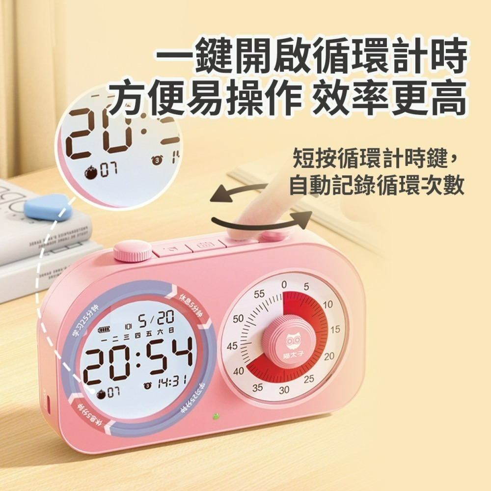 『來人客』 貓太子 雙屏可視化計時器 計時器 讀書計時器 定時器 雙屏計時器 提醒器 管理器 自律-細節圖4