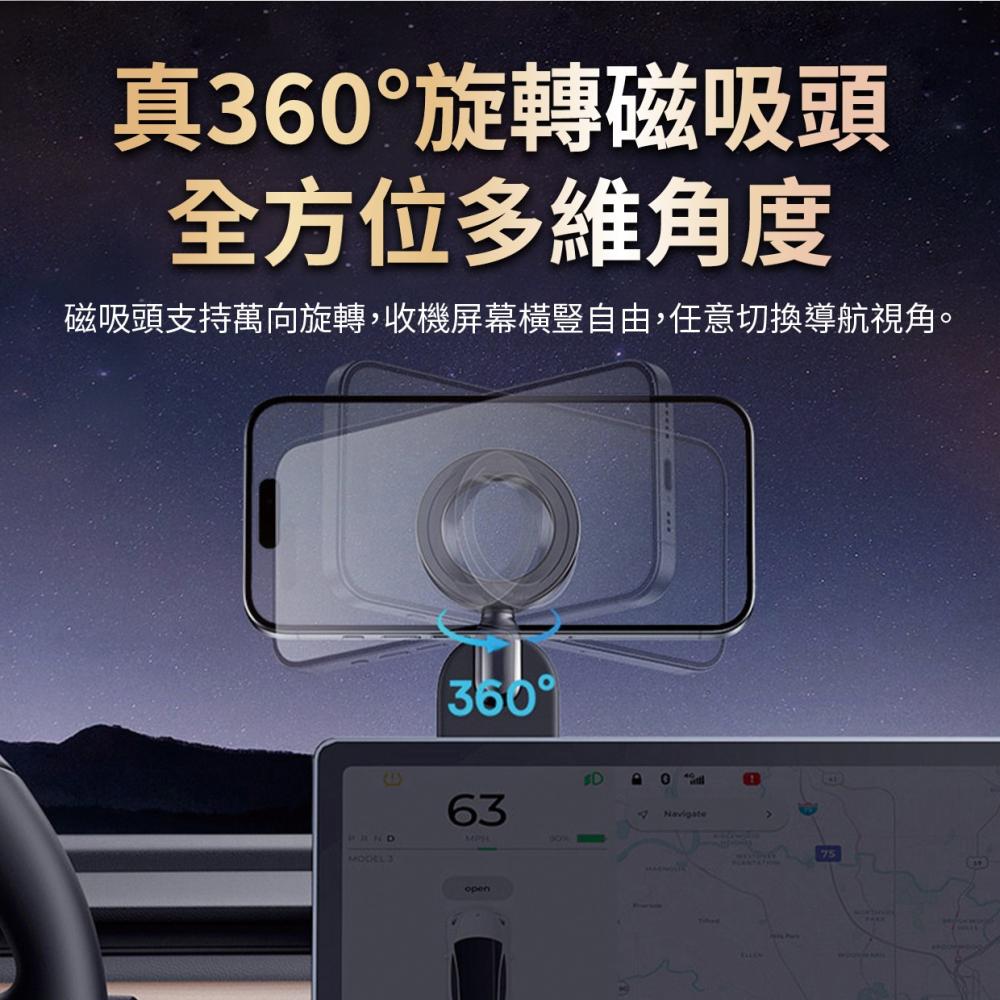 『來人客』 倍思 C02 Go 磁吸車載支架 車載手機支架 磁吸手機架 摺疊支架 導航支架 手機架 磁力 車載-細節圖5