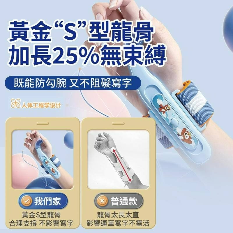 『來人客』 貓太子 防勾腕握筆矯正器 握筆姿勢矯正 兒童拿控筆訓練神器 防內勾 固定器 勾腕矯正器 握筆器 握筆練習器-細節圖4