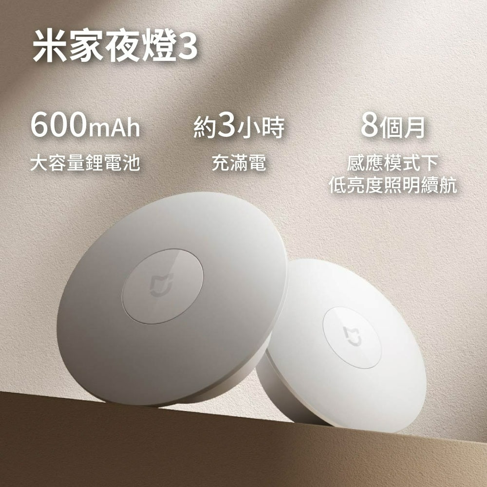 『來人客』 小米 米家夜燈3 夜燈 感應燈 LED小夜燈 照明燈 氣氛燈 樓梯燈 磁吸設計 人體感應 光敏感應-細節圖2