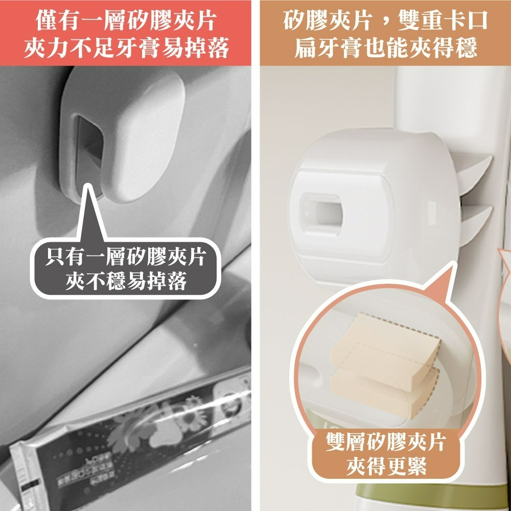 『來人客』 GONQIN 躬親 壁掛式牙膏掛架 擠牙膏神器 擠壓器 擠洗面乳 洗面乳擠壓 洗面乳收納 牙膏收納-細節圖3
