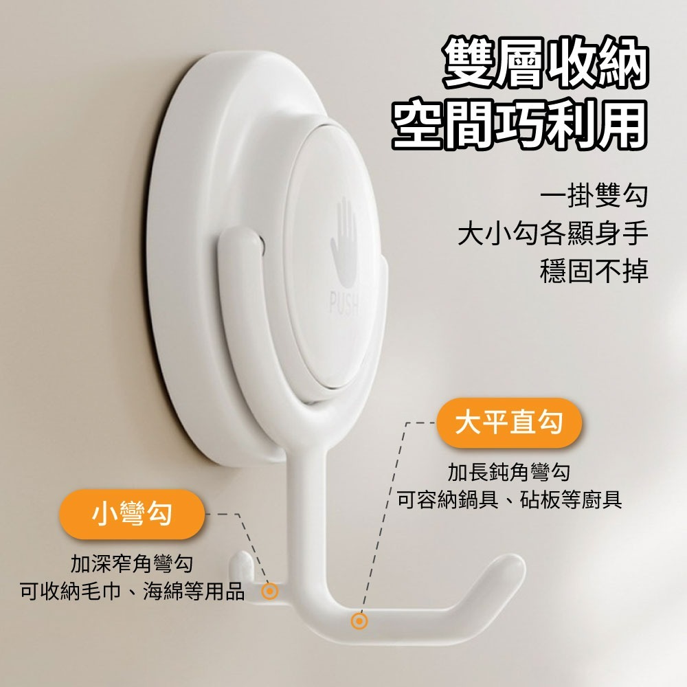 『來人客』 躬親 可旋轉吸盤掛勾 吸盤掛勾 可旋轉掛勾 真空吸盤掛勾 免打孔掛勾 浴室無痕掛勾 免打孔 廚房掛勾-細節圖3