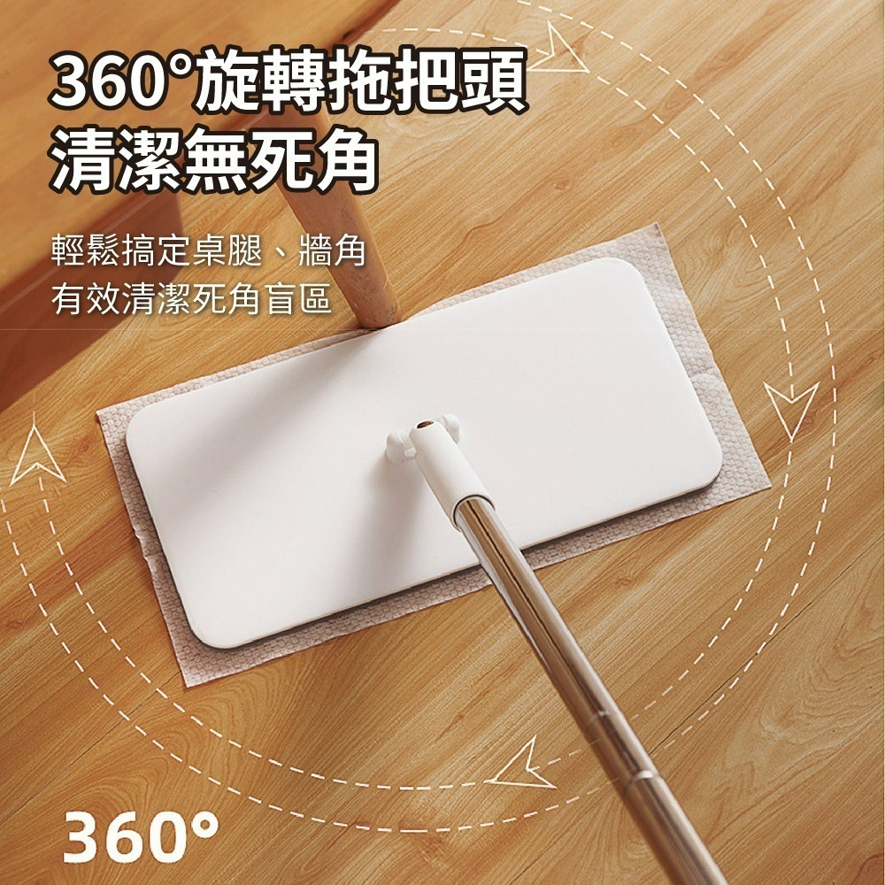 『來人客』 Ecoco 靜電除塵拖把 除塵拖把 平板拖把 免手洗拖把 除塵紙拖把 乾溼兩用拖把 懶人拖把-細節圖5