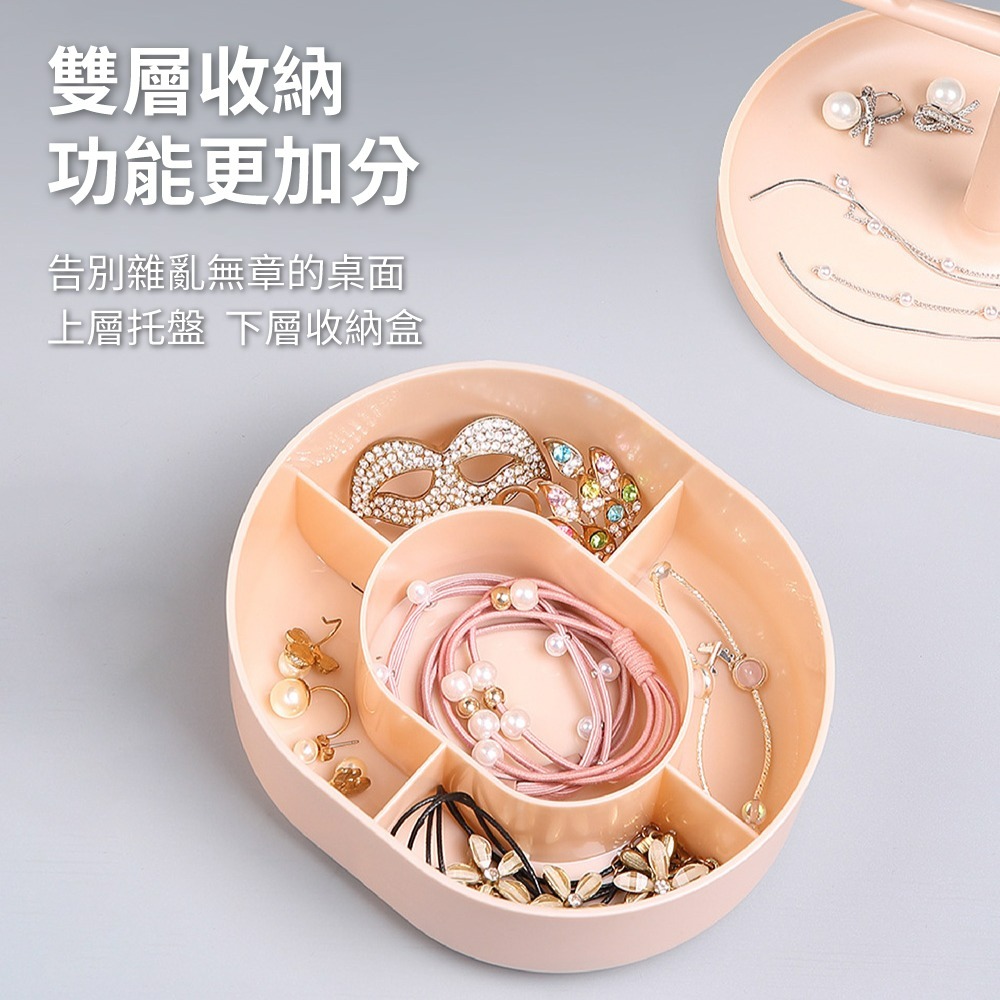 『來人客』 Ecoco LED化妝鏡首飾盒 LED化妝鏡 梳妝鏡 首飾收納 美妝鏡 桌上立鏡 補光化妝鏡 補光鏡-細節圖8