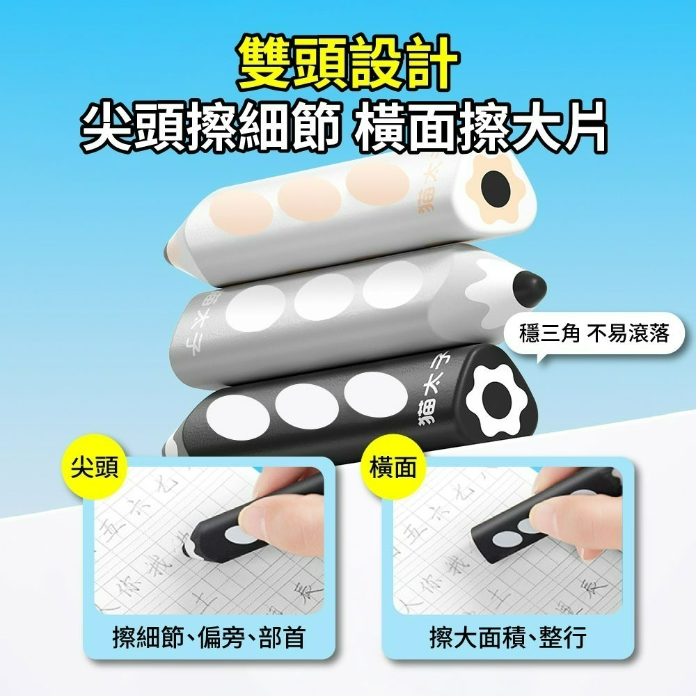 『來人客』 貓太子 鉛筆造型橡皮擦 造型橡皮擦 無痕不掉屑 無毒橡皮擦 柔軟不留痕橡皮擦 筆型橡皮擦 鉛筆擦布-細節圖3