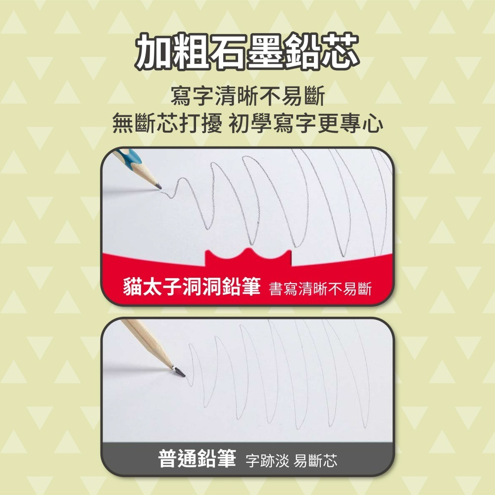 『來人客』 貓太子 矯正握姿洞洞鉛筆 三角鉛筆 粗三角筆 初學者鉛筆 三角洞洞鉛筆 鉛筆 加粗鉛筆 HB 大三角鉛筆-細節圖5