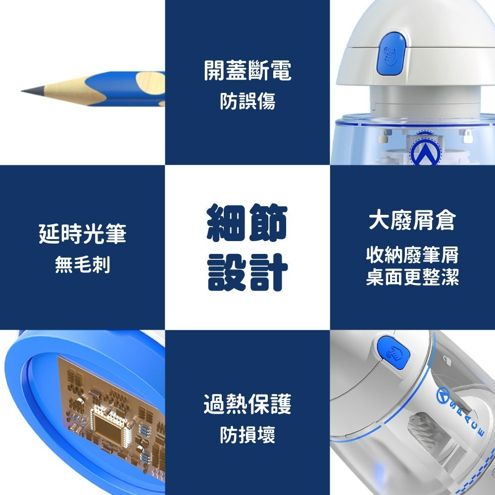 『來人客』 貓太子 太子號全自動削鉛筆機PRO 台灣保固 BSMI檢驗合格 電動 鉛筆機 削鉛筆機 粗三角筆 鉛筆機-細節圖9