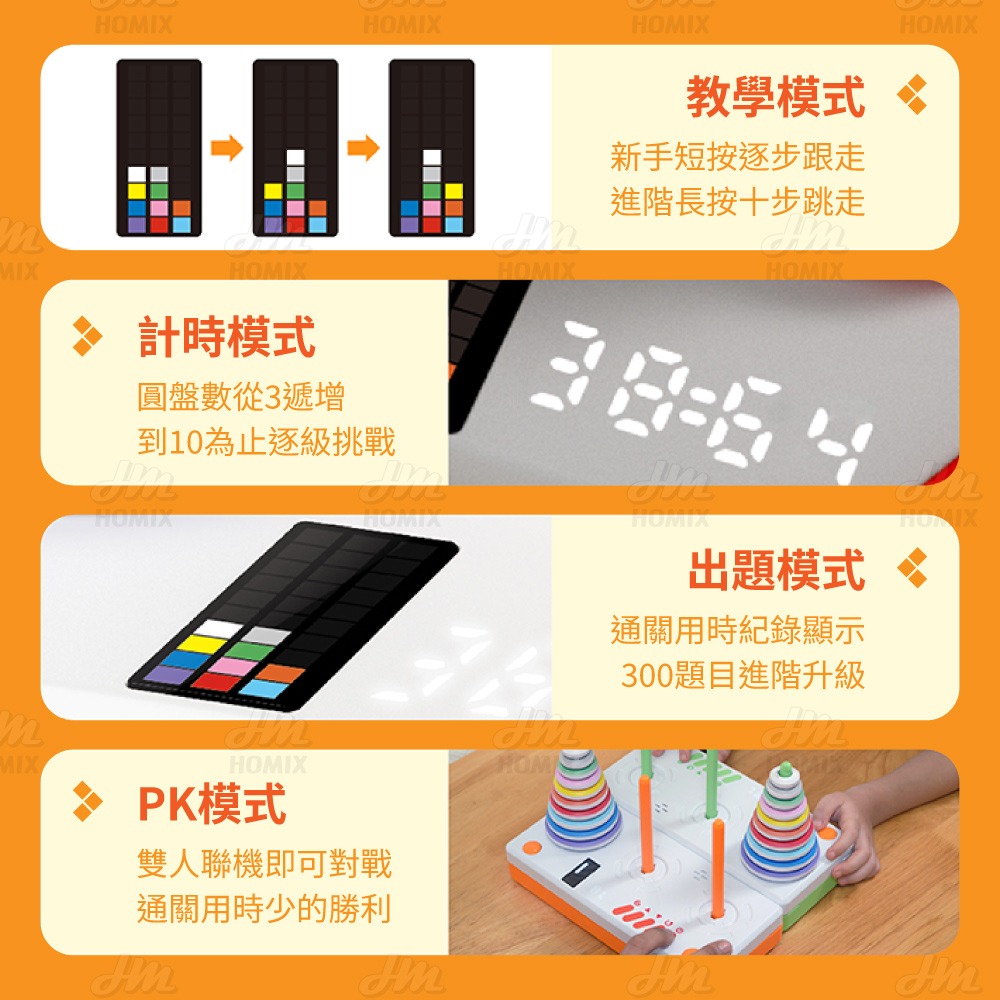 『來人客』 神馬先生 Shen Master 超級漢諾塔 彩虹塔 疊疊樂 河內塔 益智桌遊 十層 兒童益智-細節圖5