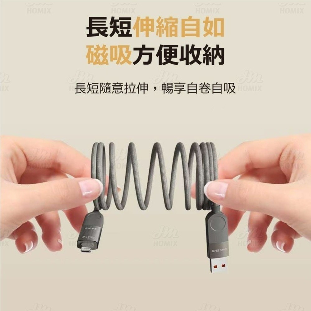 『來人客』 倍魔 65W 240W四合一磁吸線 PD 磁吸線 雙Type-c 快充線 PD充電線 便攜收納 充電線-細節圖3