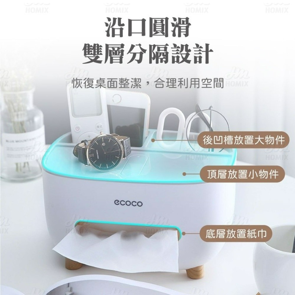『來人客』 ecoco 意可可 桌面紙巾收納盒 桌面紙巾盒 紙巾盒 多功能收納 面紙盒 收納面紙盒 衛生紙盒 面紙收納-細節圖3