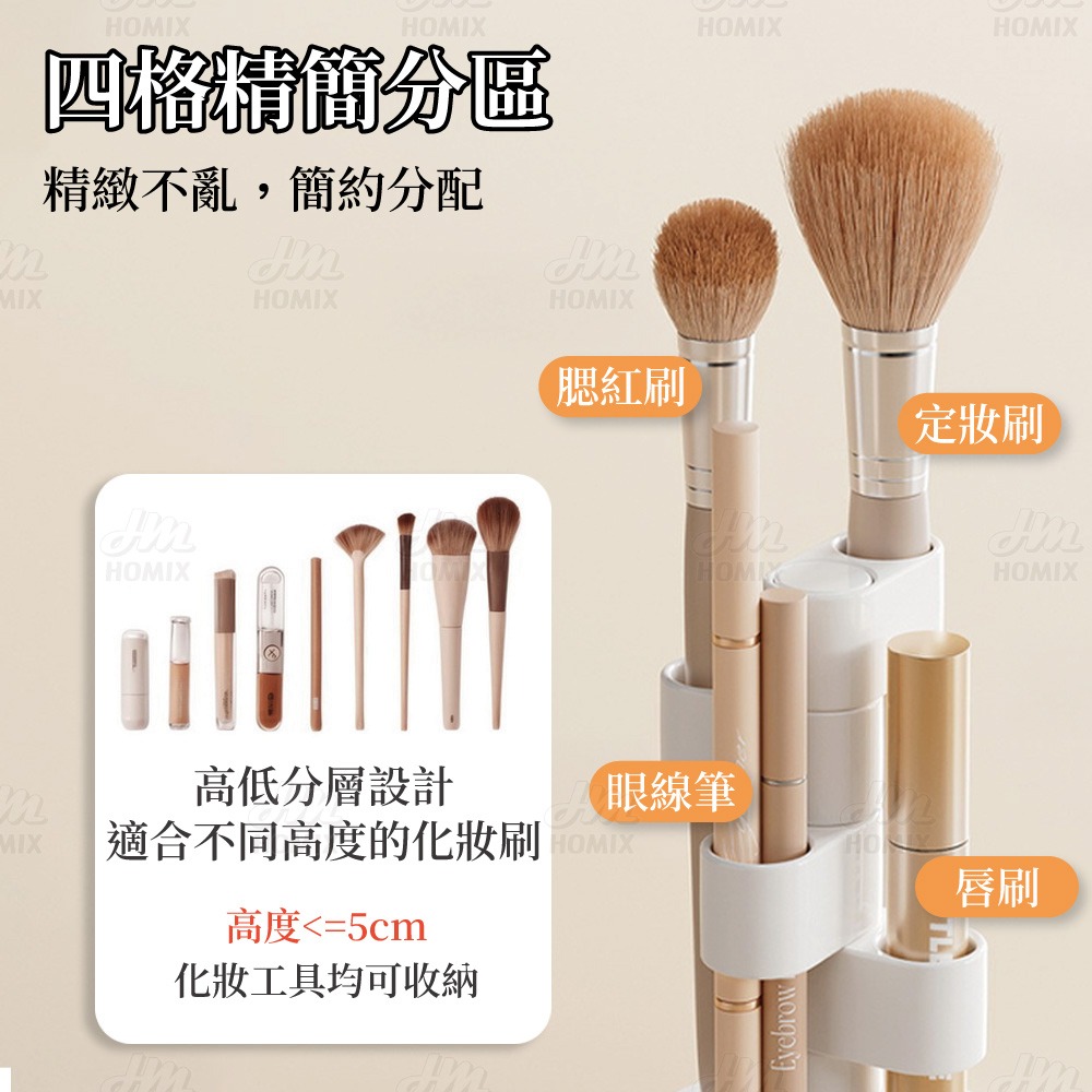 『來人客』 GONQIN 躬親 多功能旋轉置物架 筆刷架 牙刷架 化妝筆刷架 筆架 文具架 旋轉牙刷架 置物架-細節圖3