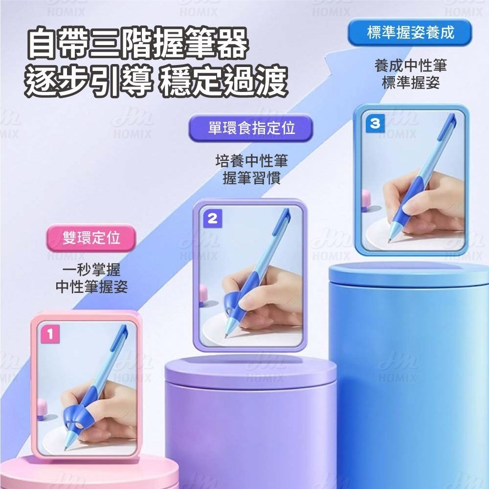 『來人客』 貓太子 愛握初學者中性筆 握筆器 矯正筆 中性筆 原子筆 三指定位握筆 書寫神器 握筆器-細節圖3