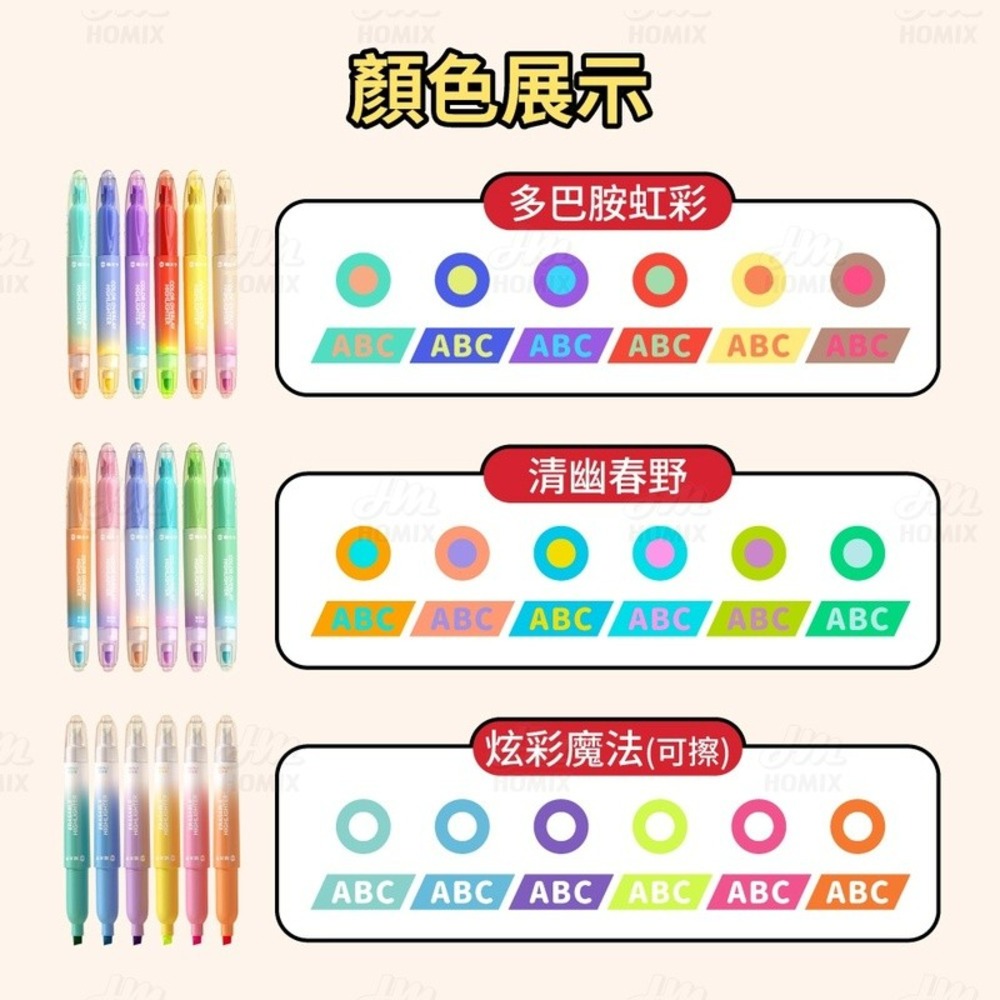 『來人客』 貓太子 大容量雙頭螢光筆 雙頭螢光筆 大容量螢光筆 記號筆 手帳筆 重點筆 12色 重點螢光筆 疊色-細節圖8