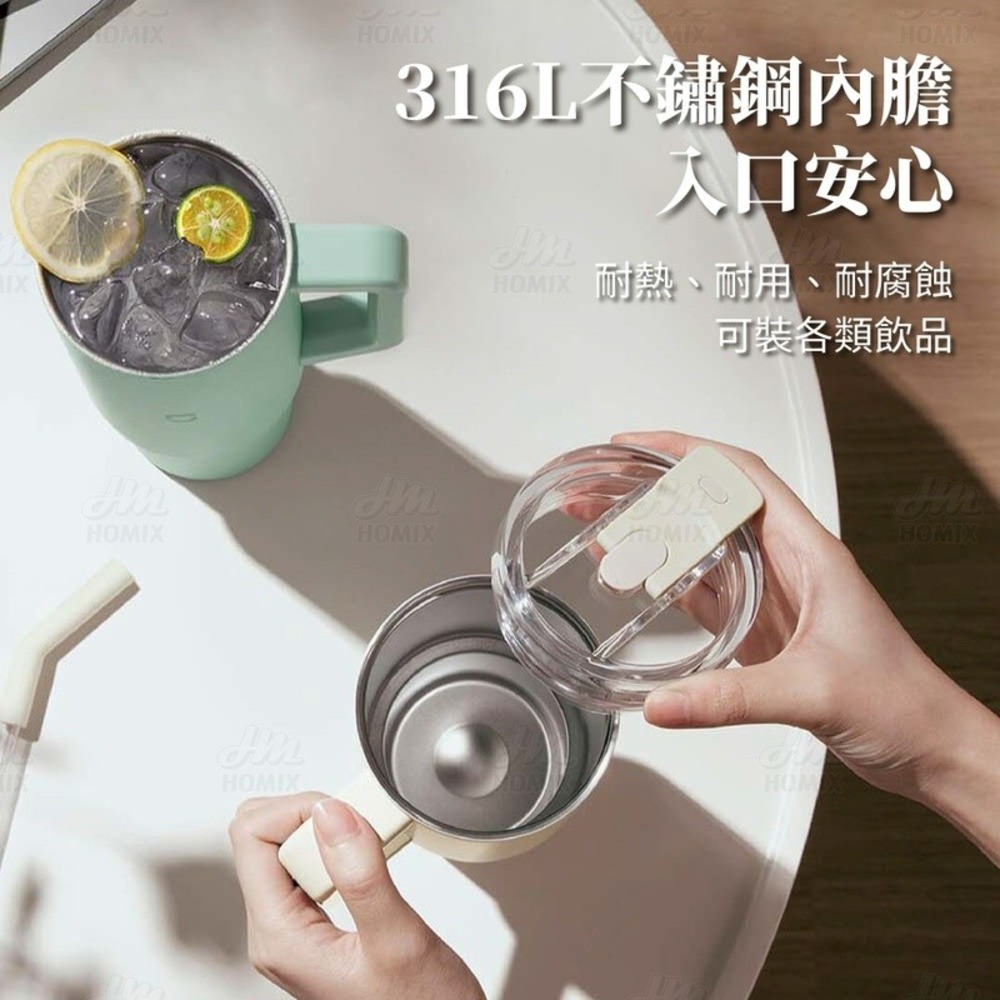 『來人客』小米 米家 吸管杯 1L 大容量 316L 不鏽鋼 冰壩杯 小米保溫杯 車載杯 車用保溫杯 保冷 四季杯-細節圖2
