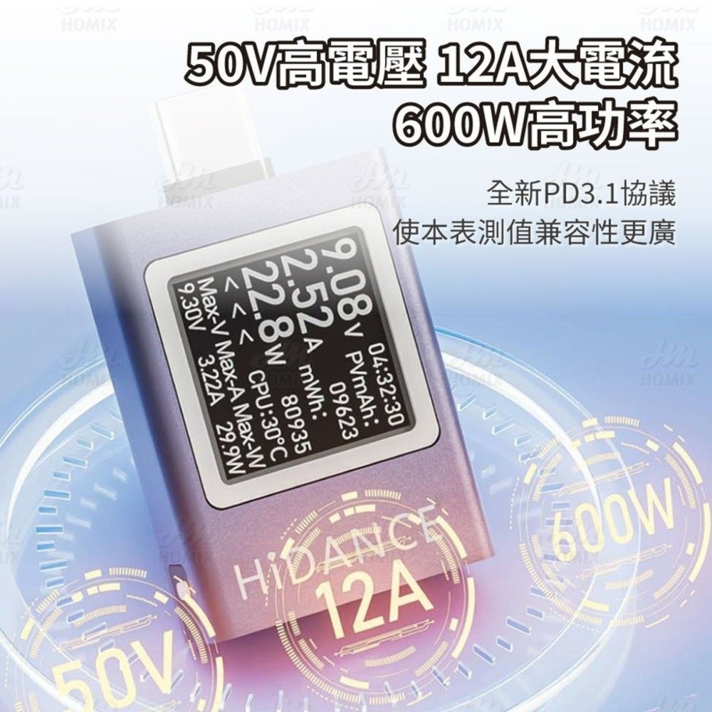 『來人客』 炬為Type-C PD3.1檢測器 彩色版 電壓 電流 AT085 測試器 HDC-085C 檢測儀-細節圖5