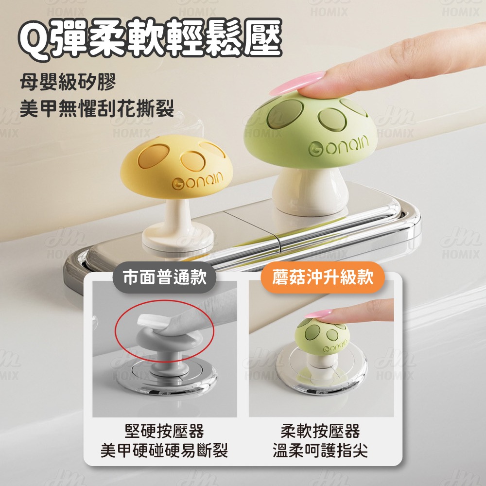 『來人客』躬親蘑力沖馬桶按壓器 馬桶 按壓器 水箱按鍵 沖水開關按壓器 蘑菇馬桶按壓器 輔助按壓器 美甲專用 廁所擺件-細節圖3