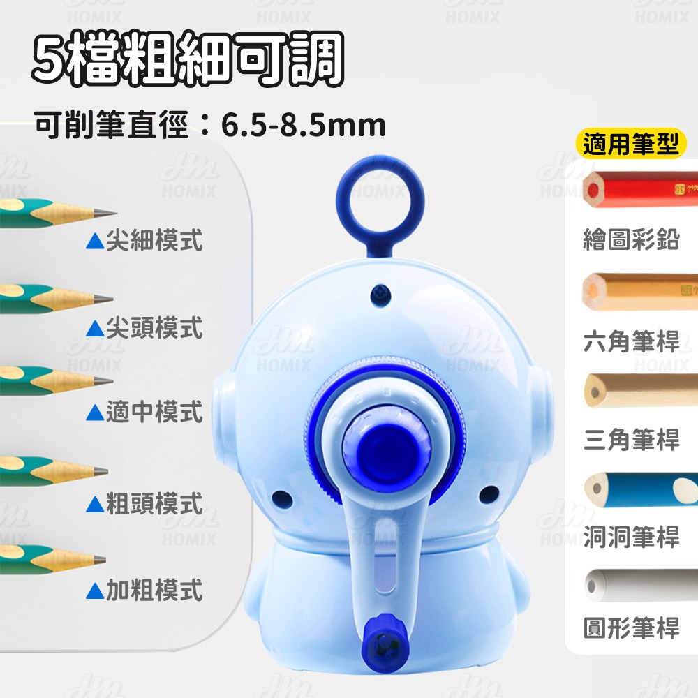 『來人客』貓太子 第二代可調節削筆機 削鉛筆機 手搖削鉛筆機 傳統削鉛筆機 削鉛筆 粗細鉛筆 削筆器 五段粗細 色鉛筆-細節圖4