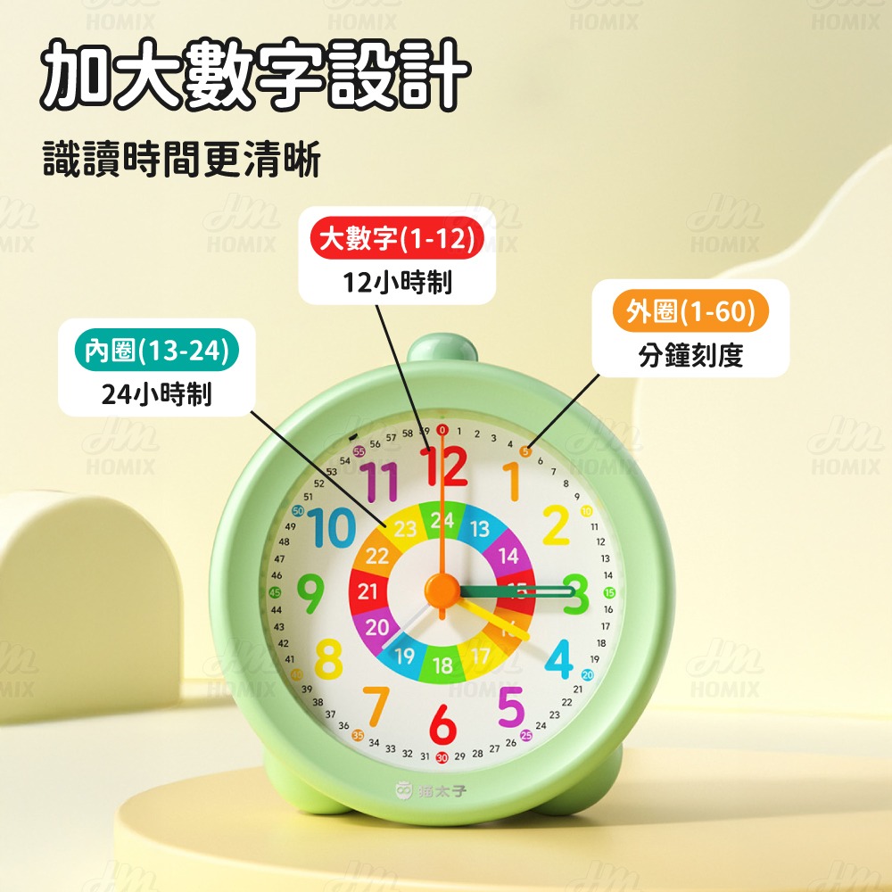 『來人客』 貓太子 啟蒙鬧鐘Pro 鬧鐘 時鐘 數字時鐘 靜音時鐘 小鬧鐘 夜燈 桌鐘-細節圖2