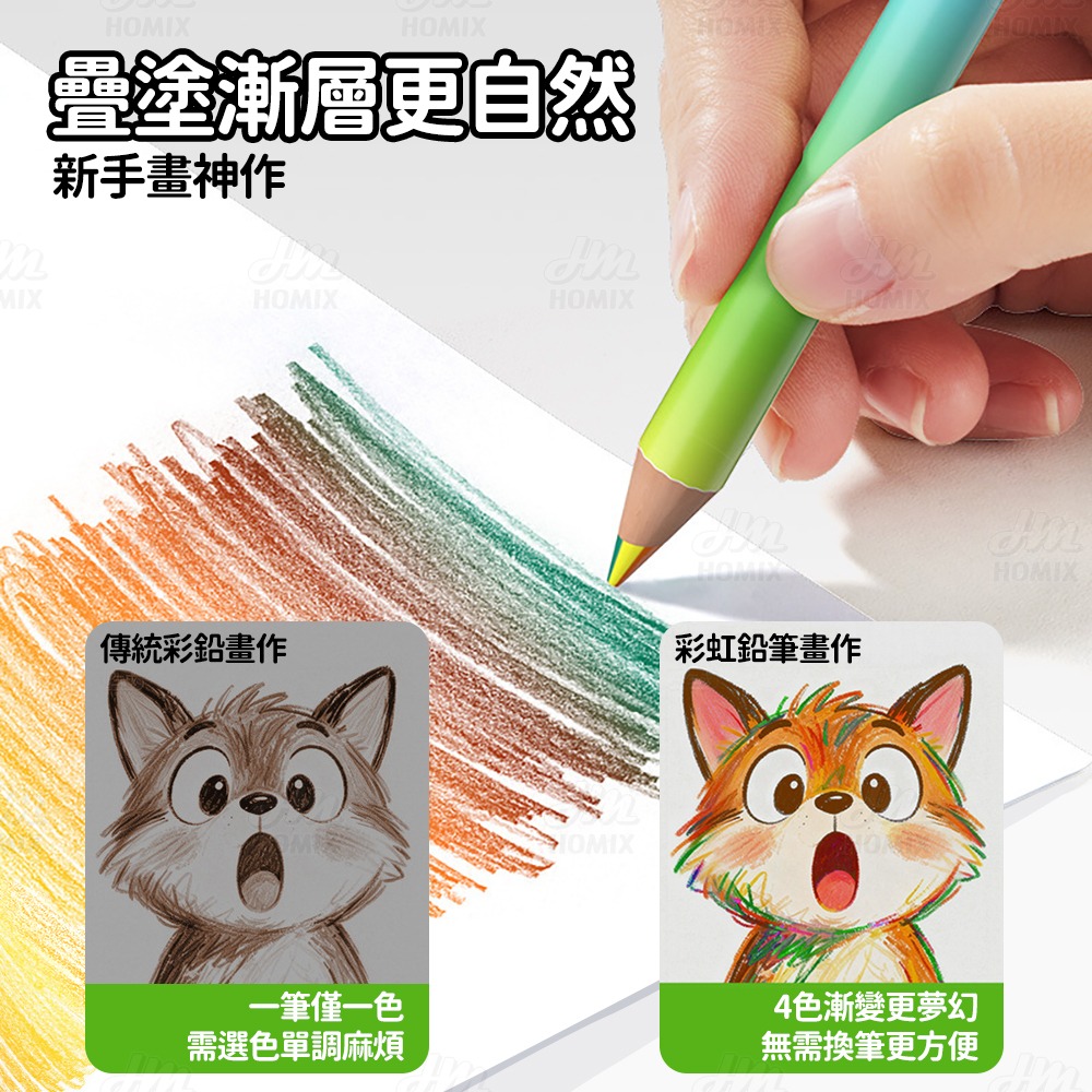『來人客』貓太子 彩虹大鉛筆 好玩的筆 彩虹筆 繪畫筆 塗鴉 彩虹鉛筆 彩色筆-細節圖2