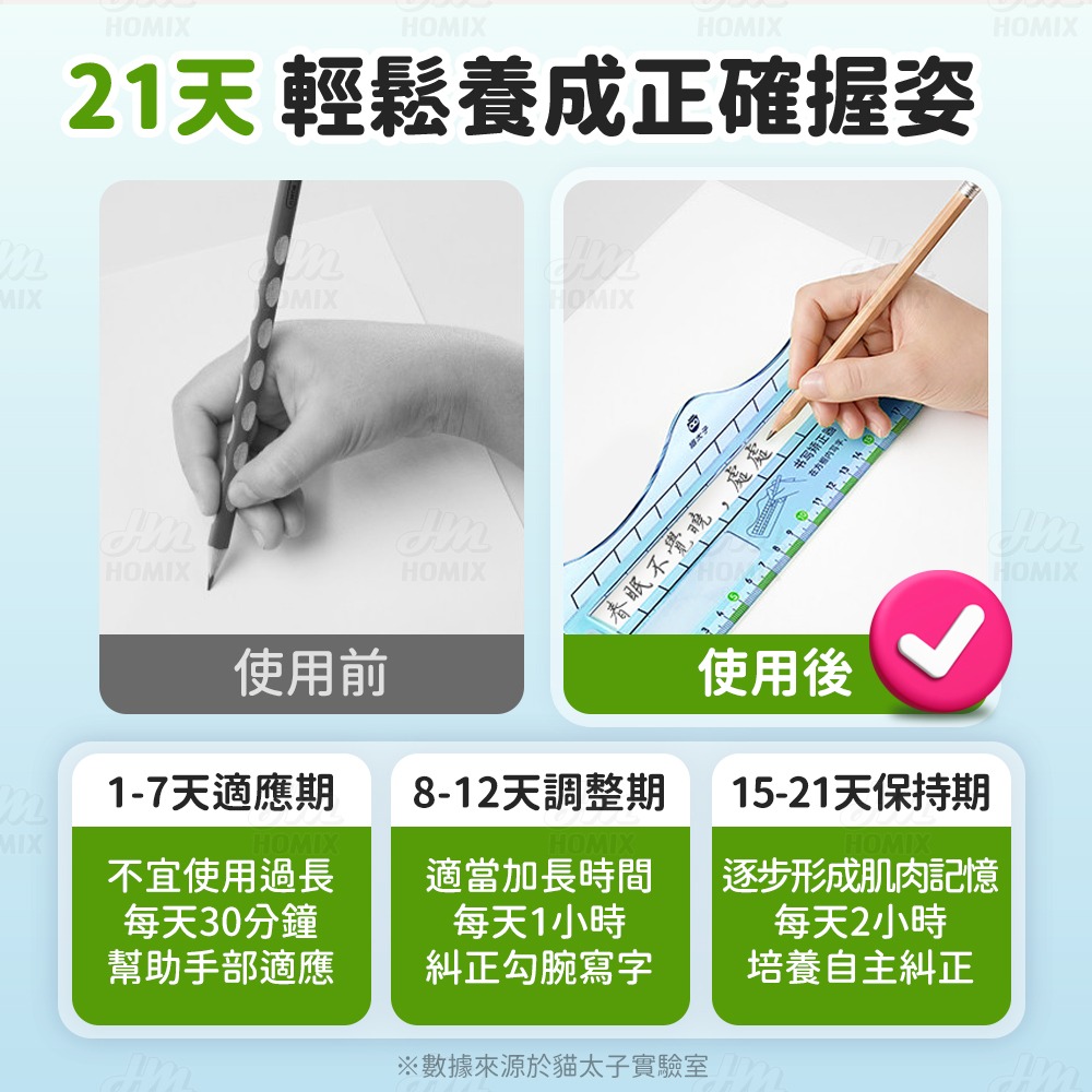 『來人客』貓太子 防勾腕書寫放大可視矯正器PRO 書寫矯正尺 控筆練字 姿勢矯正 練字神器 兒童文具 控筆 練字-細節圖3