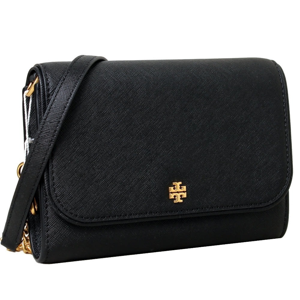 【現貨】TORY BURCH 經典LOGO防刮皮革鍊帶WOC包 黑色 肩背包 側背包 斜背包 TB-細節圖4