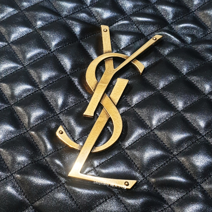 【二手現貨】YSL 小羊皮超大購物袋 黑色 肩背包 手提包 包包 官方正品 聖羅蘭 Saint Laurent-細節圖4