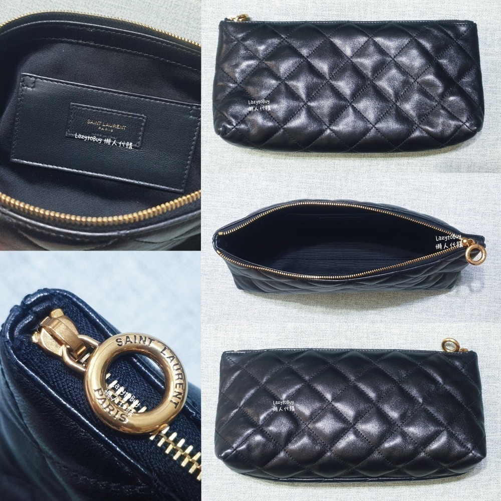 【二手現貨】YSL 小羊皮超大購物袋 黑色 肩背包 手提包 包包 官方正品 聖羅蘭 Saint Laurent-細節圖6