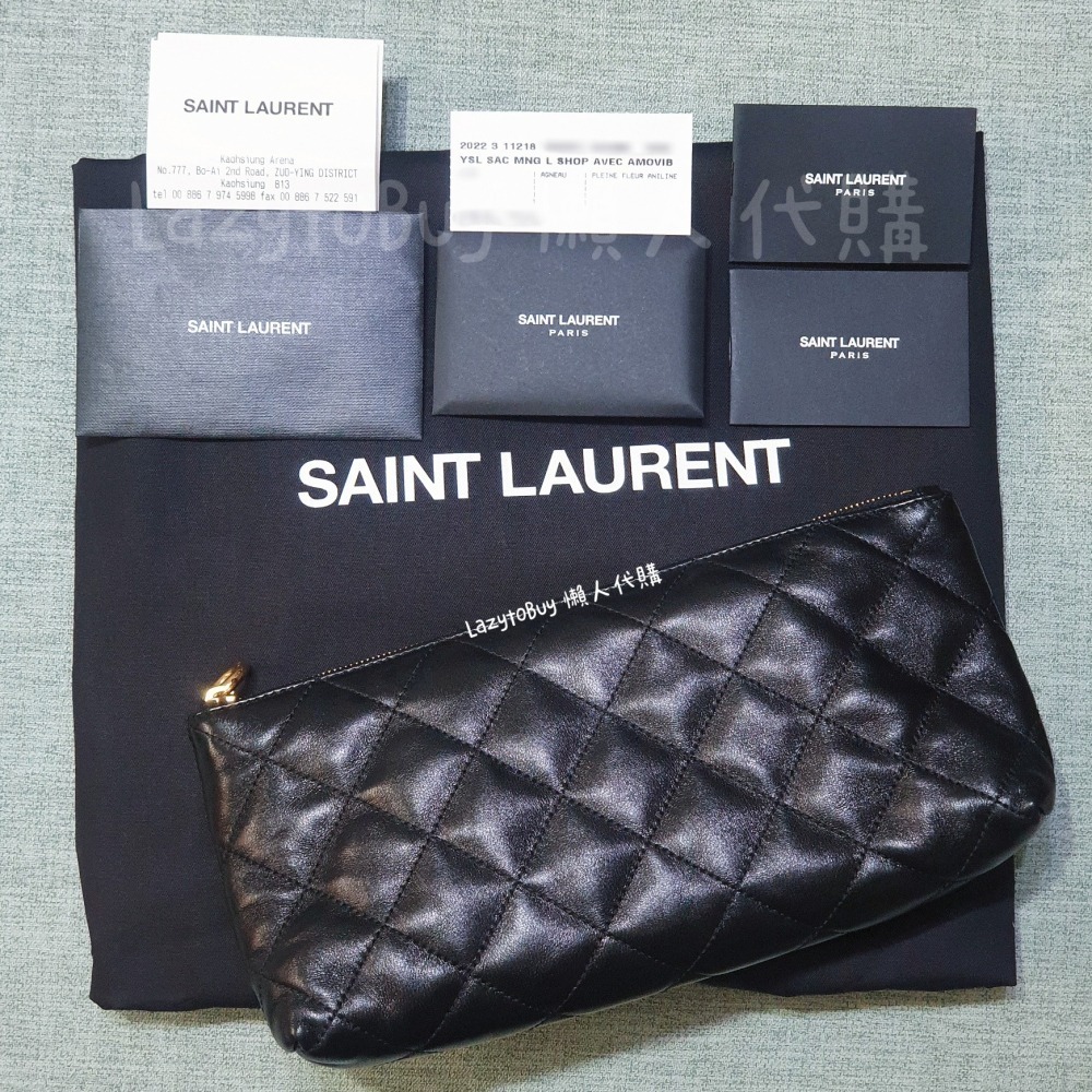 【二手現貨】YSL 小羊皮超大購物袋 黑色 肩背包 手提包 包包 官方正品 聖羅蘭 Saint Laurent-細節圖7