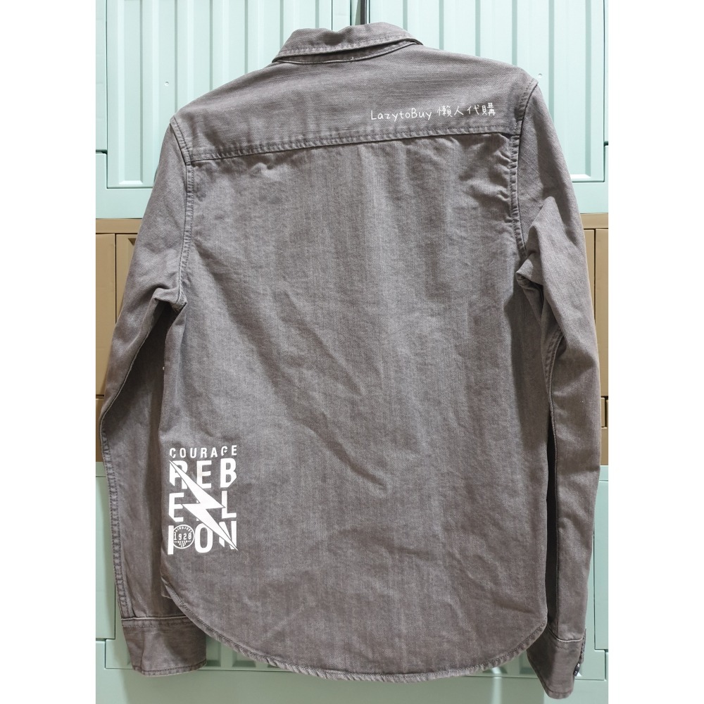 【現貨】BSX 牛仔襯衫 全新有吊牌 S號 牛仔黑 襯衫 長袖 無腰身 VON 服飾 正版 官方正品（絕版品）-細節圖2