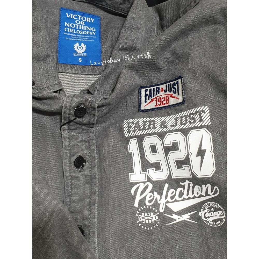 【現貨】BSX 牛仔襯衫 全新有吊牌 S號 牛仔黑 襯衫 長袖 無腰身 VON 服飾 正版 官方正品（絕版品）-細節圖3