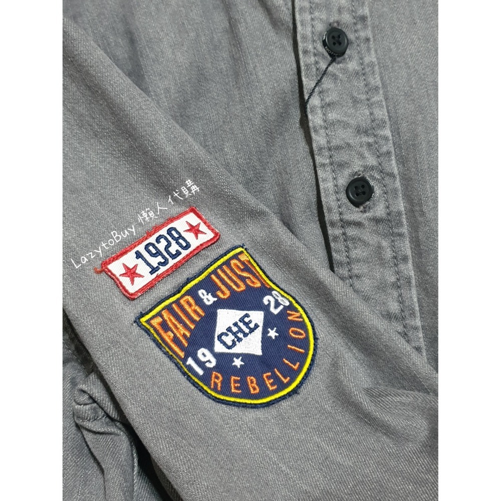 【現貨】BSX 牛仔襯衫 全新有吊牌 S號 牛仔黑 襯衫 長袖 無腰身 VON 服飾 正版 官方正品（絕版品）-細節圖4