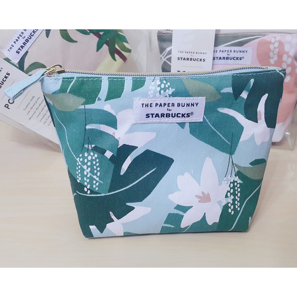 【現貨】星巴克 x The Paper Bunny 聯名 化妝包 收納包 新加坡限定 Starbucks（絕版品）-細節圖2